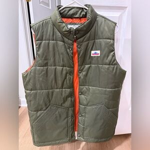 Men’s Penfield Green Puffer Vest with Orange Lining